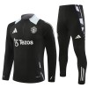 Sudadera De Entrenamiento Manchester United Cremallera De Cuarto 2024-25 Negra - Hombre